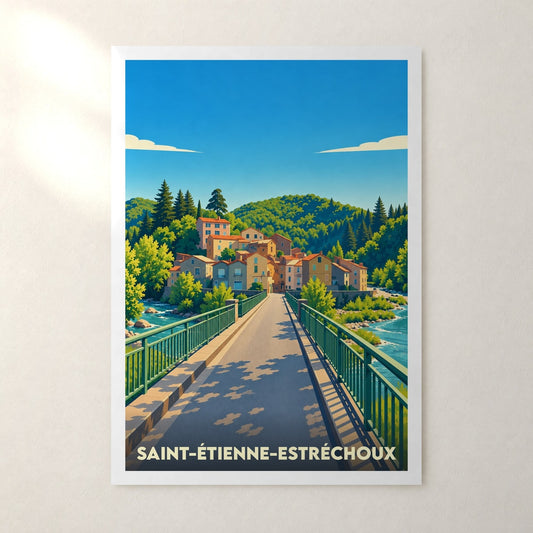 Affiche Saint-Étienne-Estréchoux – sans cadre, accrochée au mur