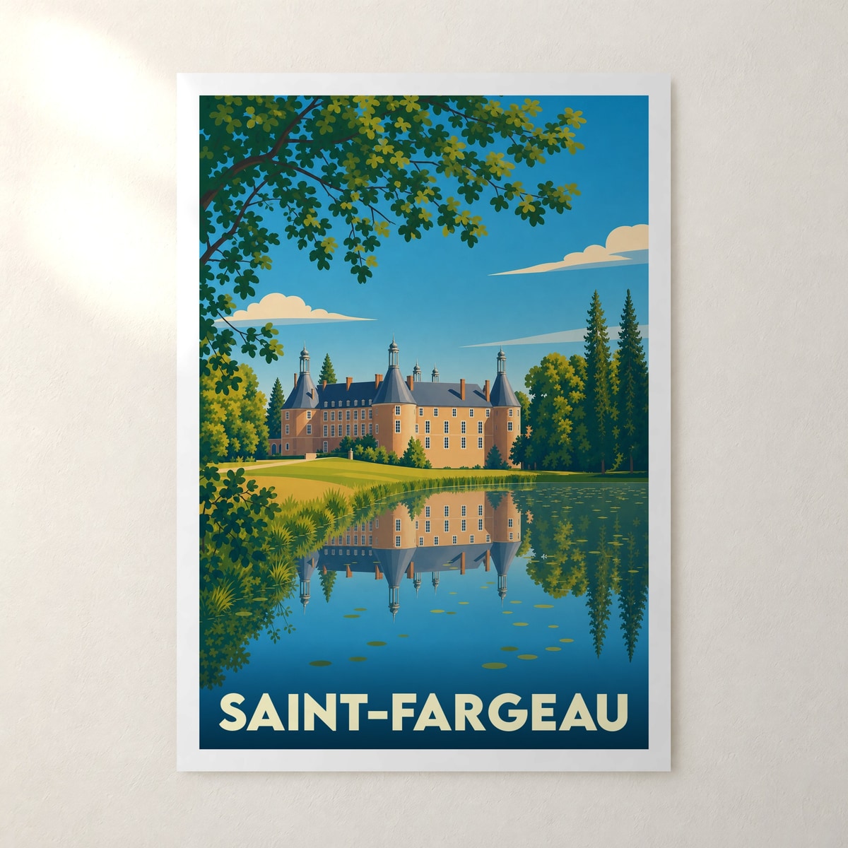 Affiche Saint-Fargeau – sans cadre, accrochée au mur