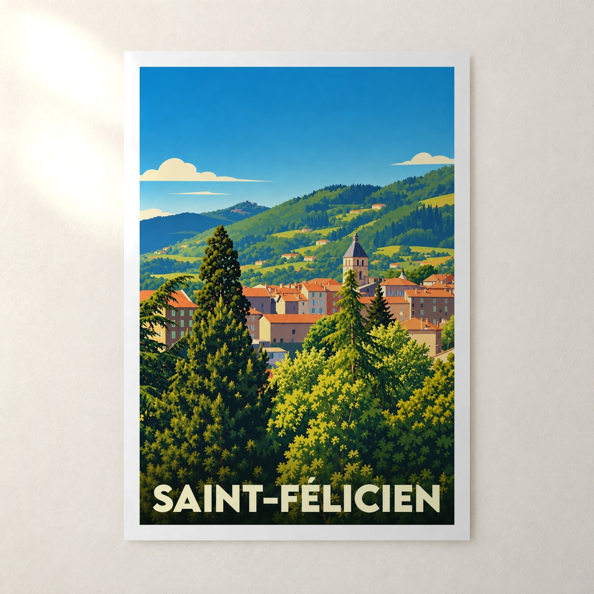 Affiche Saint-Félicien (Ardèche) – sans cadre, accrochée au mur