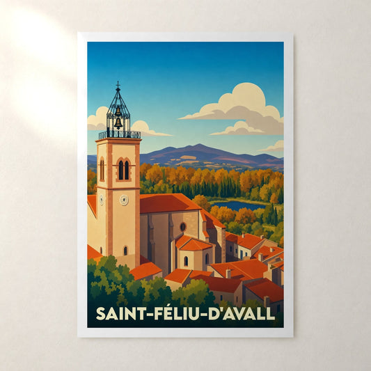 Affiche Saint-Féliu-d'Avall – sans cadre, accrochée au mur