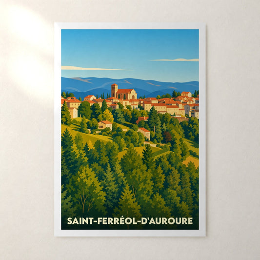 Affiche Saint-Ferréol-d'Auroure – sans cadre, accrochée au mur