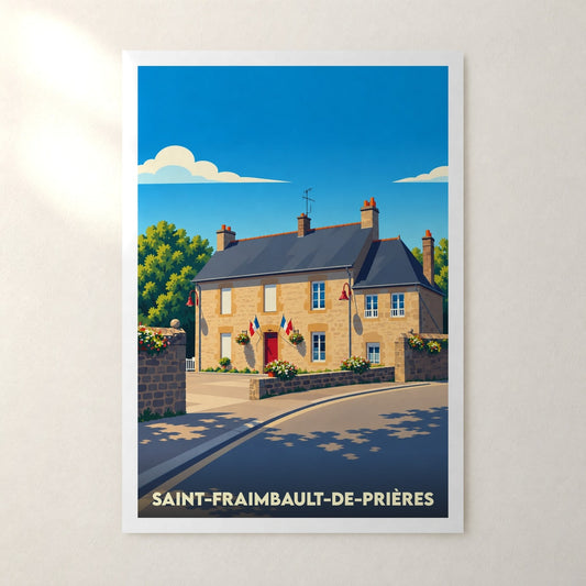 Affiche Saint-Fraimbault-de-Prières – sans cadre, accrochée au mur