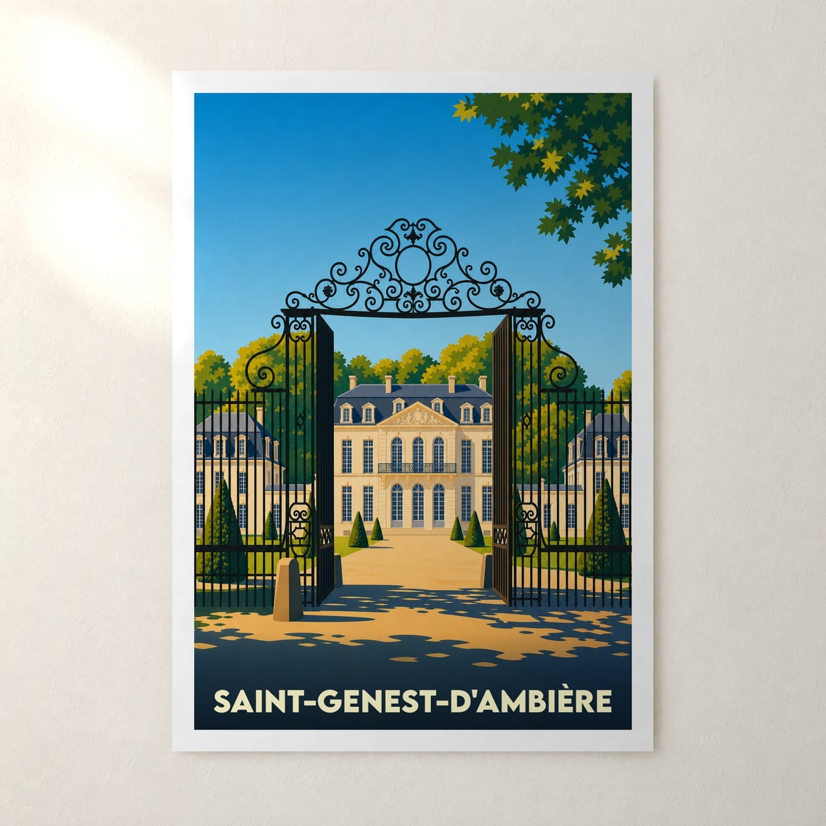 Affiche Saint-Genest-d'Ambière – sans cadre, accrochée au mur