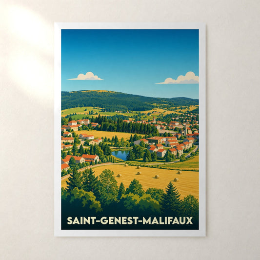 Affiche Saint-Genest-Malifaux – sans cadre, accrochée au mur