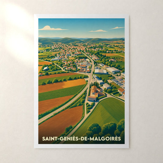 Affiche Saint-Geniès-de-Malgoirès – sans cadre, accrochée au mur