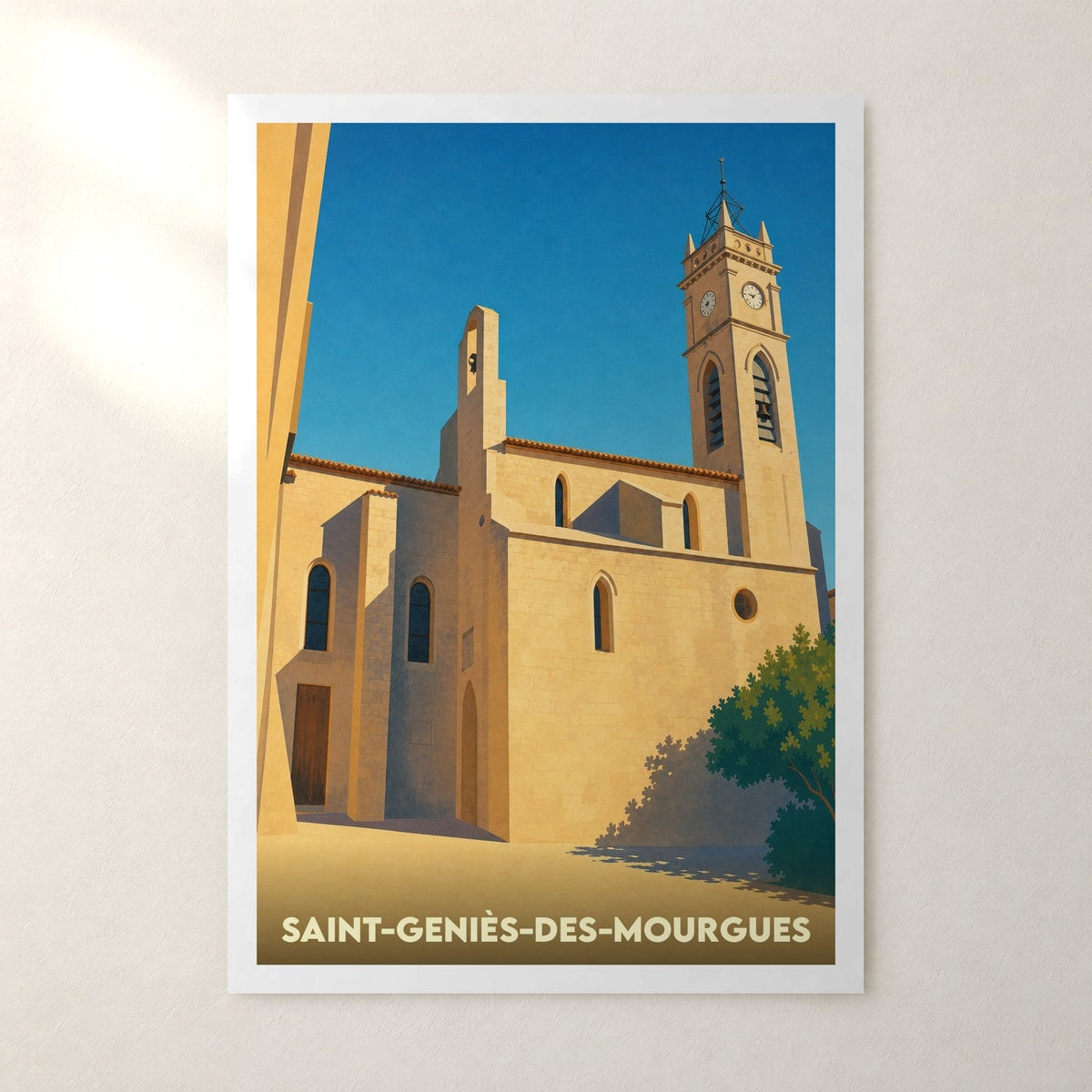 Affiche Saint-Geniès-des-Mourgues – sans cadre, accrochée au mur