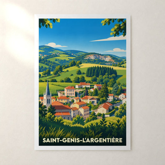 Affiche Saint-Genis-l'Argentière – sans cadre, accrochée au mur