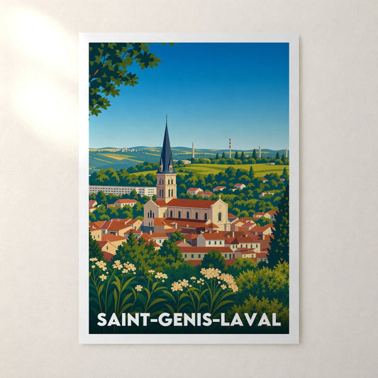Affiche Saint-Genis-Laval – sans cadre, accrochée au mur