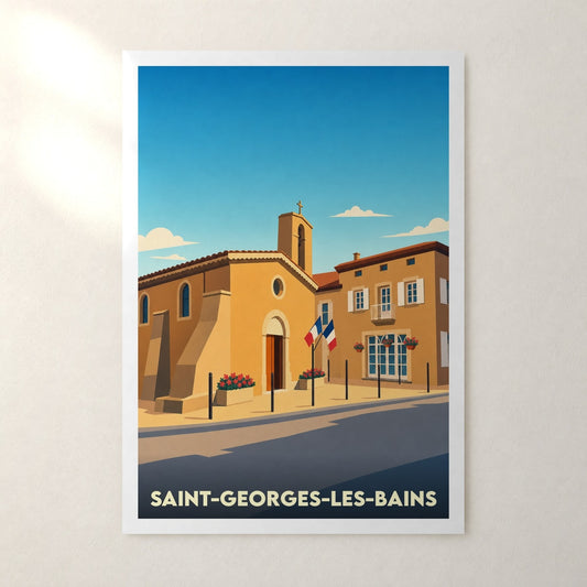 Affiche Saint-Georges-les-Bains – sans cadre, accrochée au mur