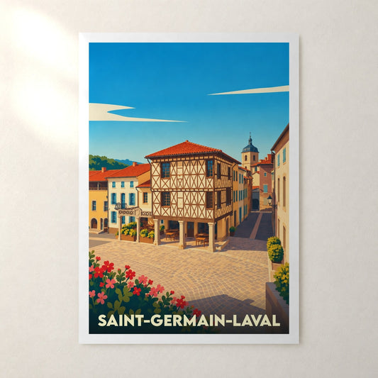 Affiche Saint-Germain-Laval (Loire) – sans cadre, accrochée au mur