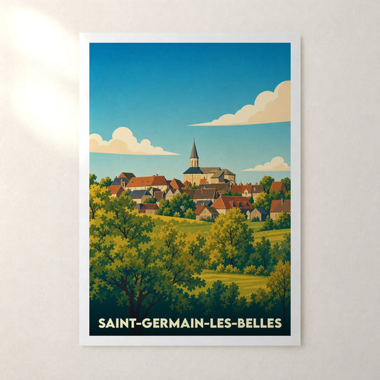 Affiche Saint-Germain-les-Belles – sans cadre, accrochée au mur