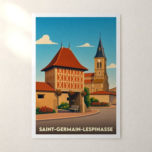 Affiche Saint-Germain-Lespinasse – sans cadre, accrochée au mur