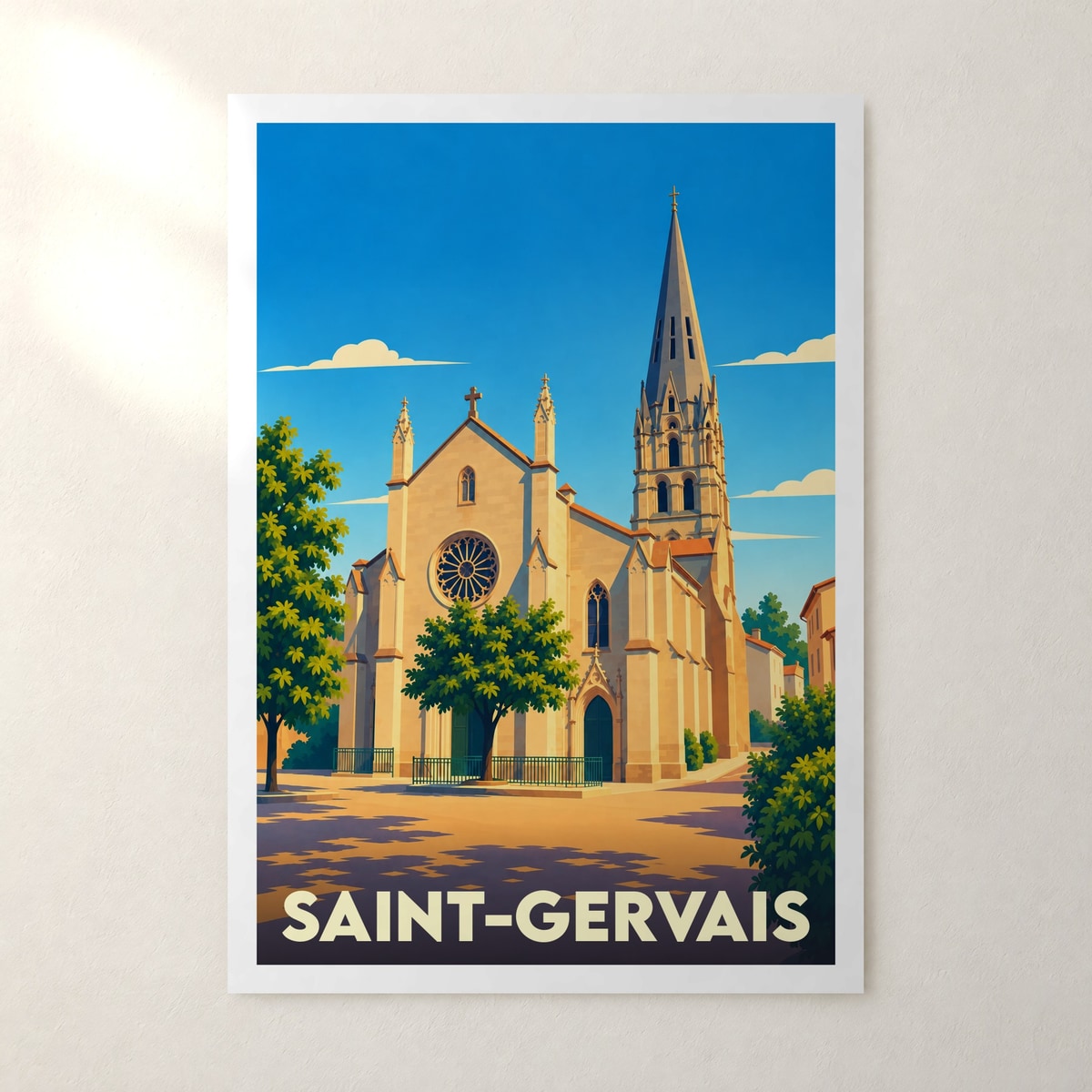 Affiche Saint-Gervais (Gironde) – sans cadre, accrochée au mur