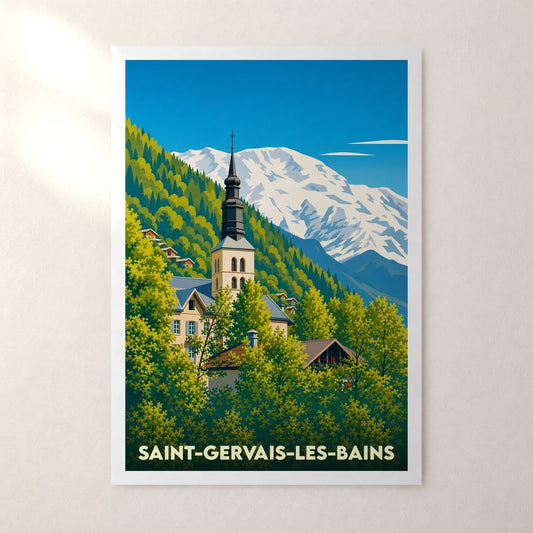 Affiche Saint-Gervais-les-Bains – sans cadre, accrochée au mur