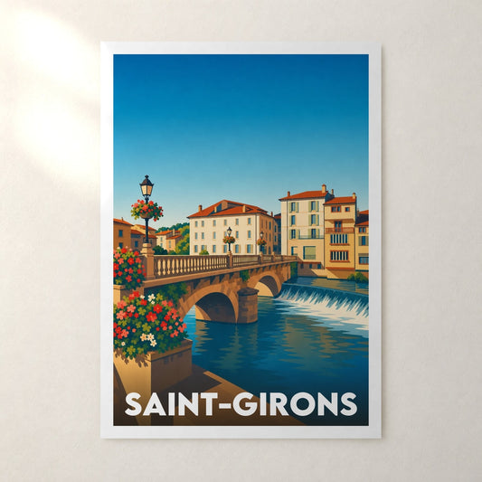 Affiche Saint-Girons – sans cadre, accrochée au mur