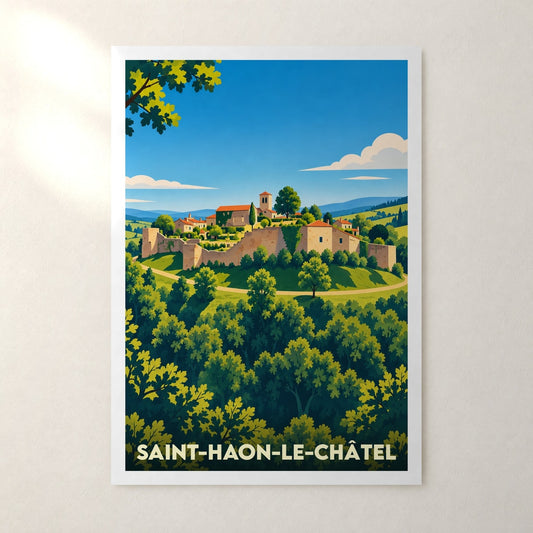 Affiche Saint-Haon-le-Châtel – sans cadre, accrochée au mur