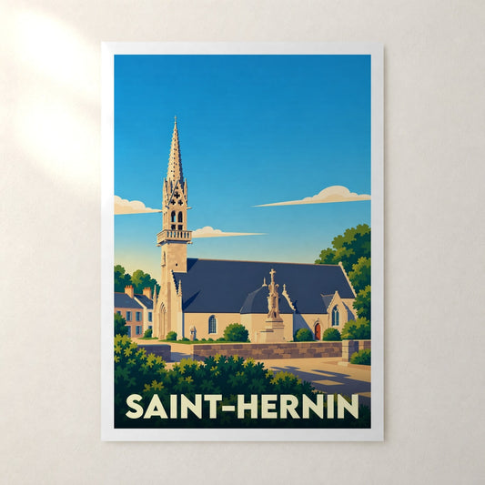 Affiche Saint-Hernin – sans cadre, accrochée au mur