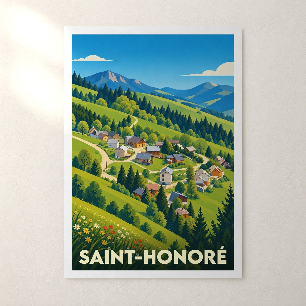 Affiche Saint-Honoré (Isère) – sans cadre, accrochée au mur