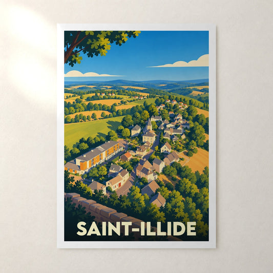 Affiche Saint-Illide – sans cadre, accrochée au mur