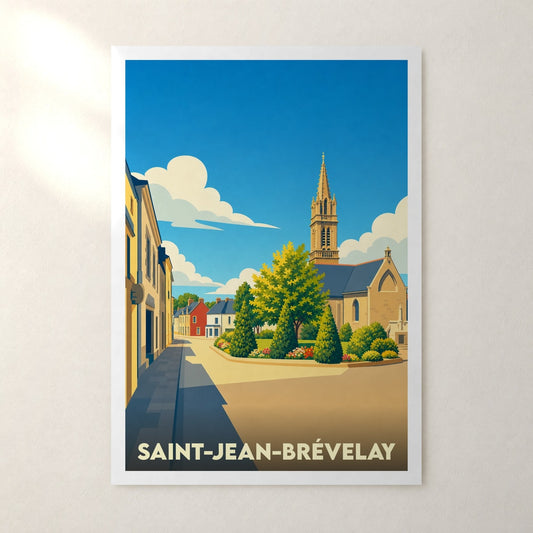 Affiche Saint-Jean-Brévelay – sans cadre, accrochée au mur