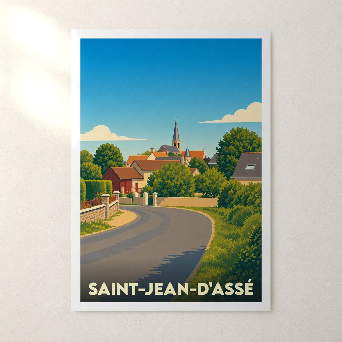 Affiche Saint-Jean-d'Assé – sans cadre, accrochée au mur