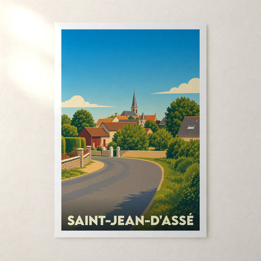 Affiche Saint-Jean-d'Assé – sans cadre, accrochée au mur