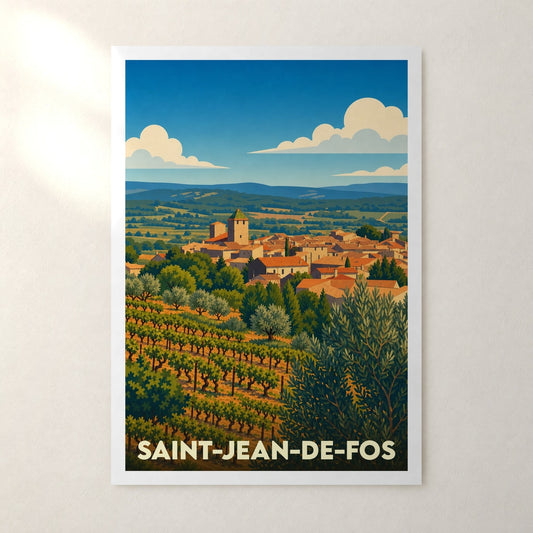 Affiche Saint-Jean-de-Fos – sans cadre, accrochée au mur