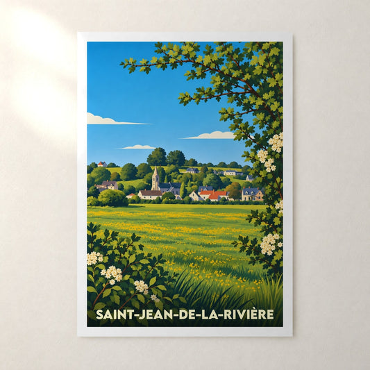 Affiche Saint-Jean-de-la-Rivière – sans cadre, accrochée au mur