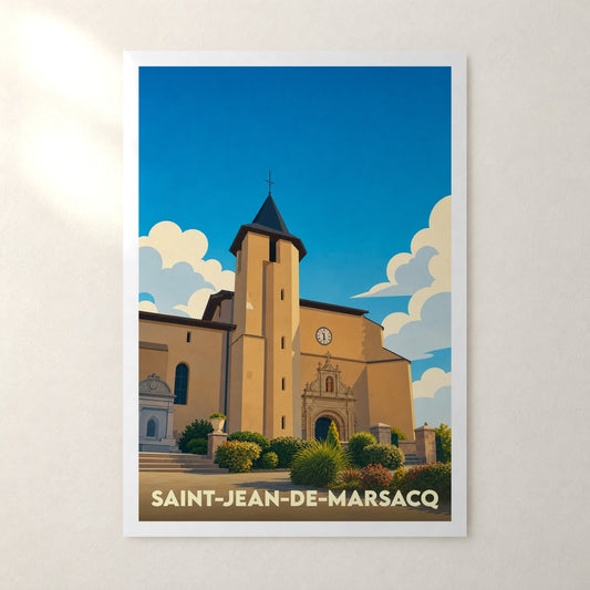 Affiche Saint-Jean-de-Marsacq – sans cadre, accrochée au mur