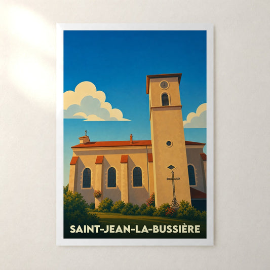 Affiche Saint-Jean-la-Bussière – sans cadre, accrochée au mur