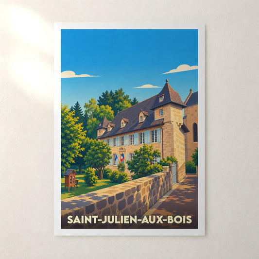 Affiche Saint-Julien-aux-Bois – sans cadre, accrochée au mur