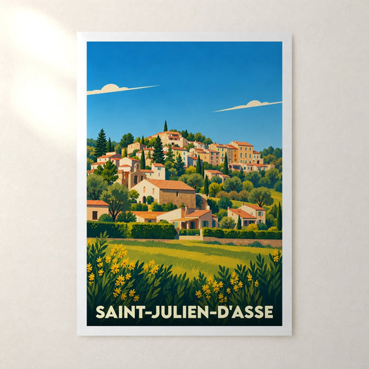 Affiche Saint-Julien-d'Asse – sans cadre, accrochée au mur