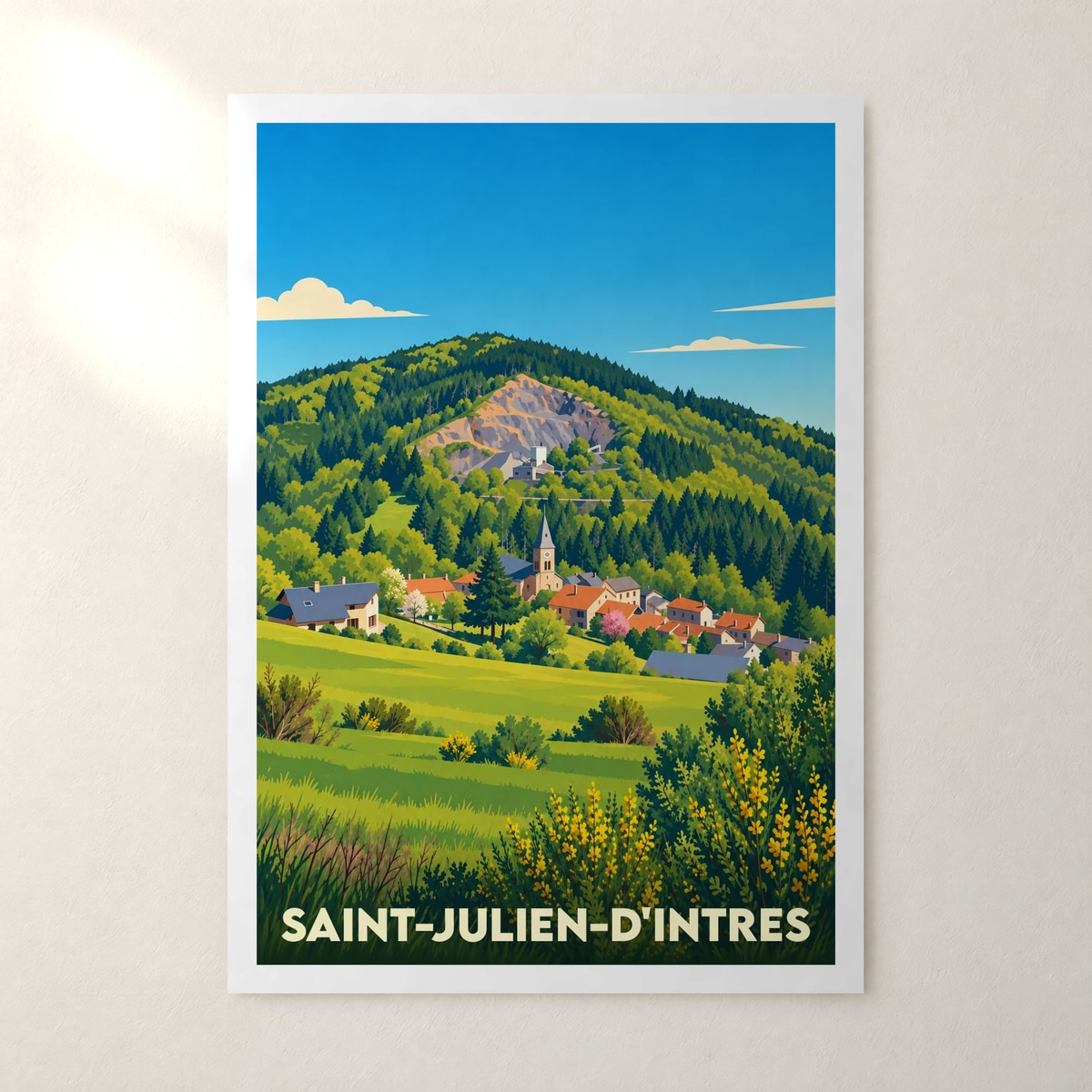 Affiche Saint-Julien-d'Intres – sans cadre, accrochée au mur