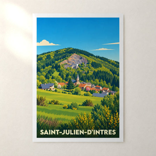 Affiche Saint-Julien-d'Intres – sans cadre, accrochée au mur