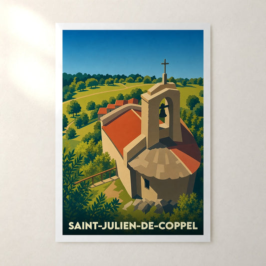 Affiche Saint-Julien-de-Coppel – sans cadre, accrochée au mur