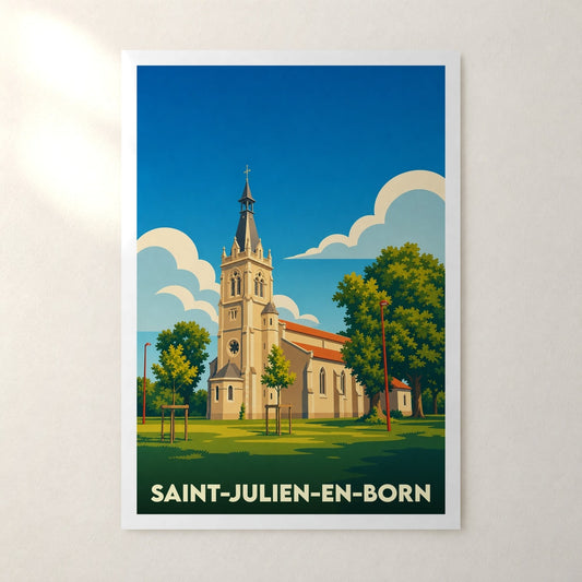 Affiche Saint-Julien-en-Born – sans cadre, accrochée au mur