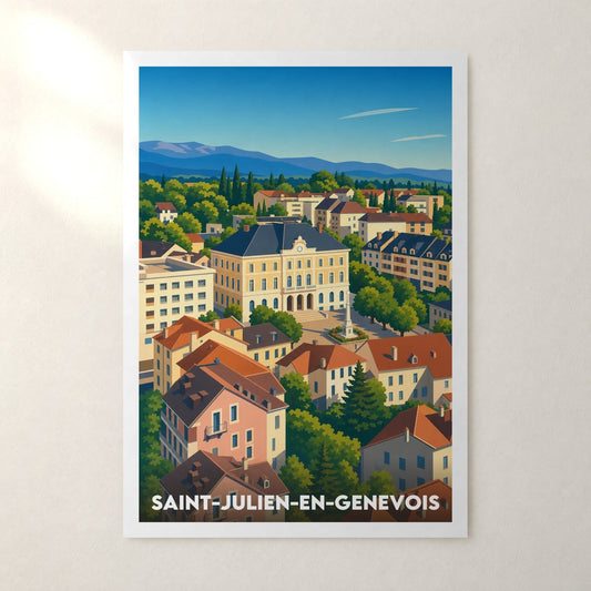Affiche Saint-Julien-en-Genevois – sans cadre, accrochée au mur