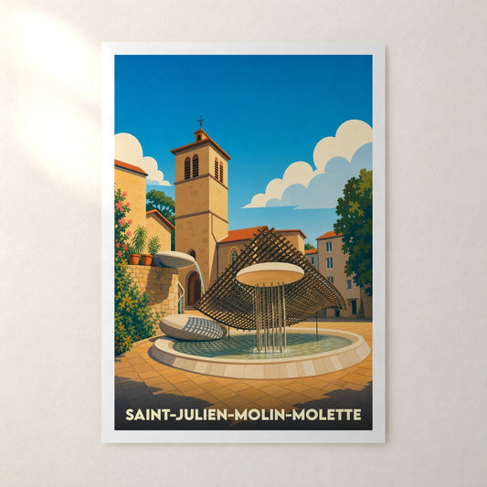 Affiche Saint-Julien-Molin-Molette – sans cadre, accrochée au mur