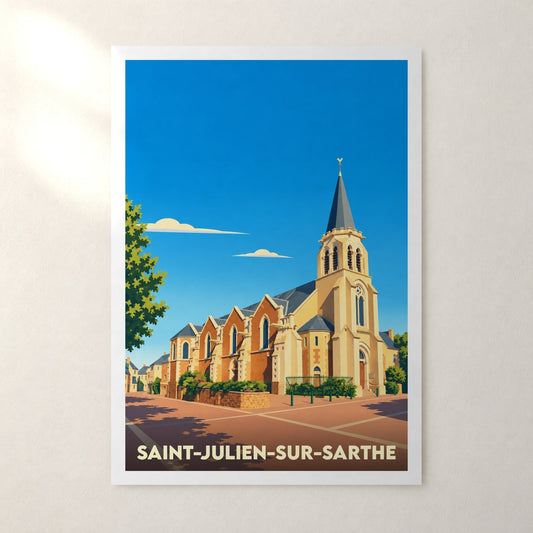 Affiche Saint-Julien-sur-Sarthe – sans cadre, accrochée au mur