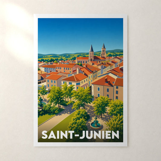 Affiche Saint-Junien – sans cadre, accrochée au mur