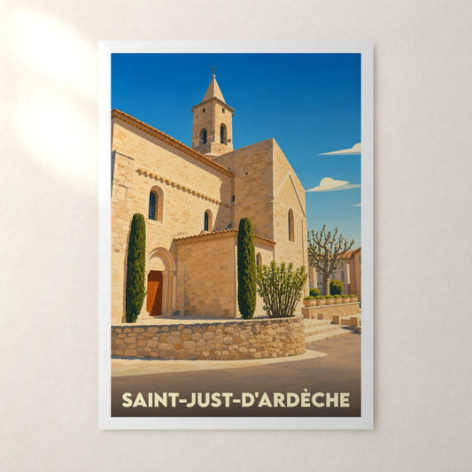 Affiche Saint-Just-d'Ardèche – sans cadre, accrochée au mur
