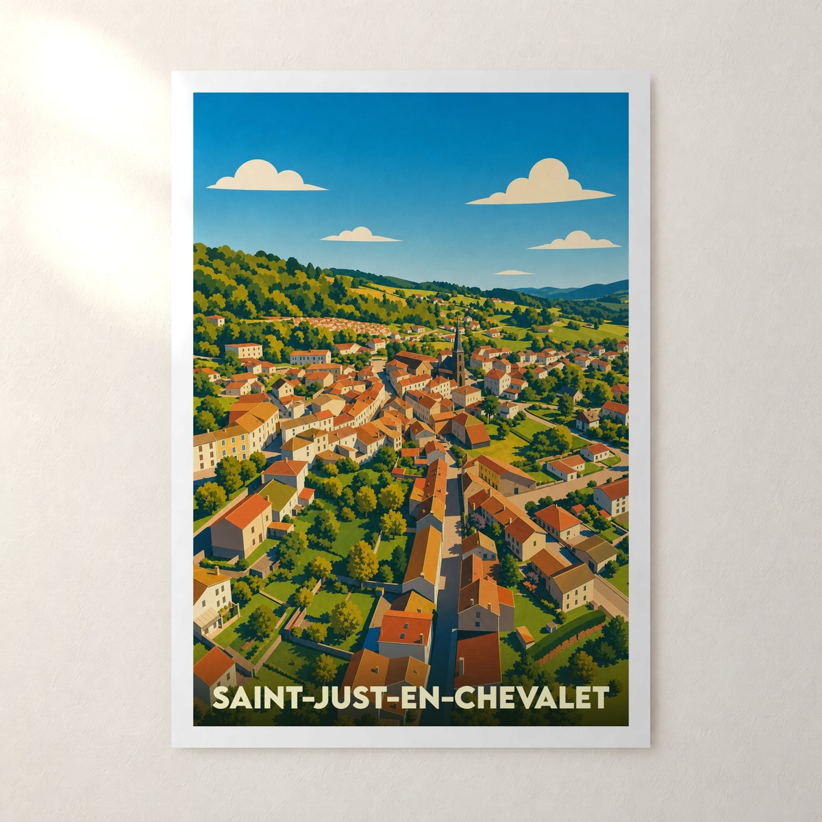 Affiche Saint-Just-en-Chevalet – sans cadre, accrochée au mur