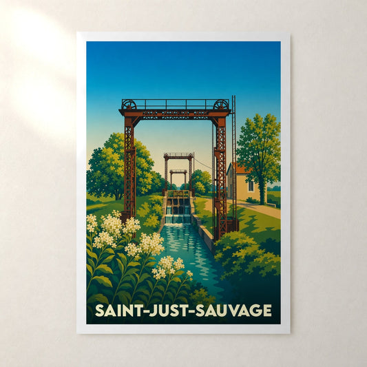 Affiche Saint-Just-Sauvage – sans cadre, accrochée au mur