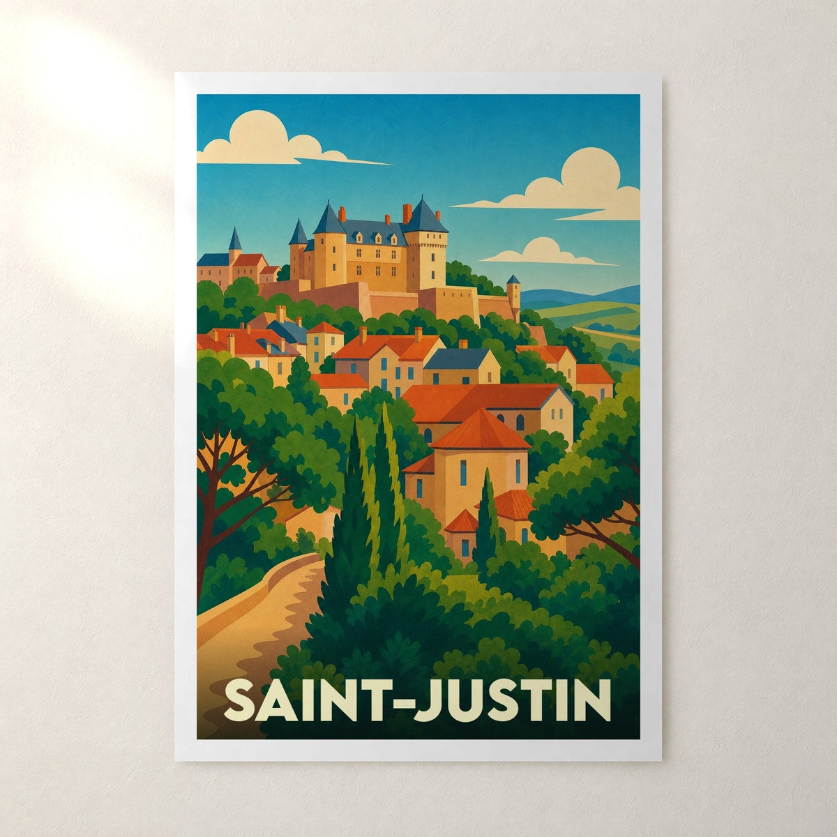 Affiche Saint-Justin – sans cadre, accrochée au mur