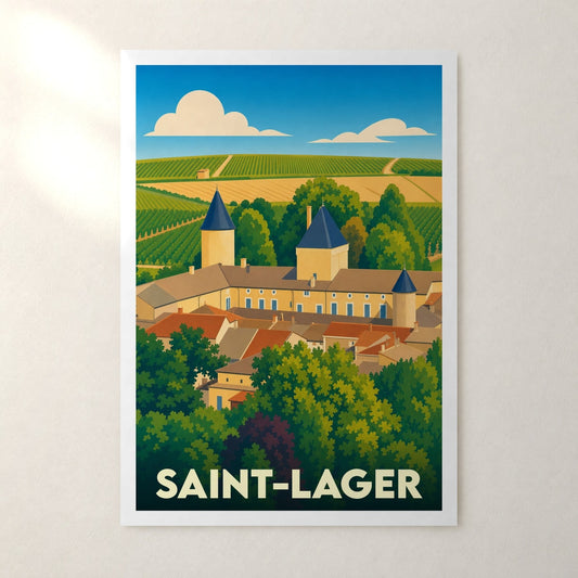 Affiche Saint-Lager – sans cadre, accrochée au mur