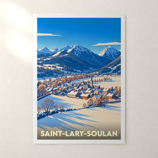 Affiche Saint-Lary-Soulan – sans cadre, accrochée au mur