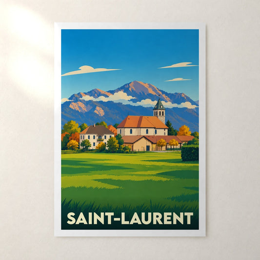 Affiche Saint-Laurent (Haute-Savoie) – sans cadre, accrochée au mur