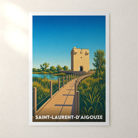 Affiche Saint-Laurent-d'Aigouze – sans cadre, accrochée au mur