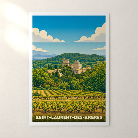 Affiche Saint-Laurent-des-Arbres – sans cadre, accrochée au mur