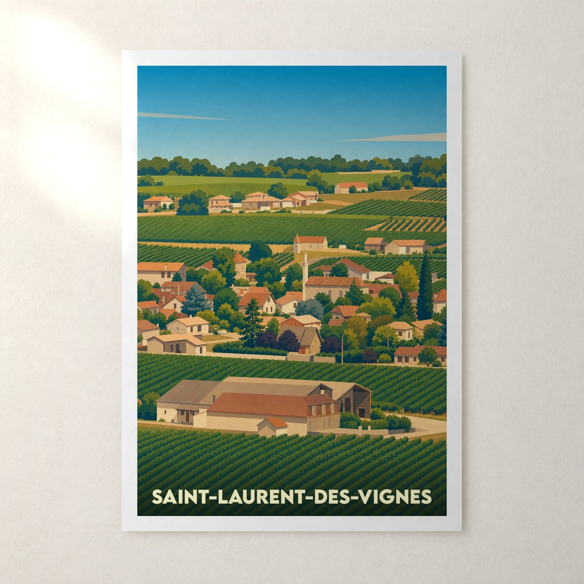Affiche Saint-Laurent-des-Vignes – sans cadre, accrochée au mur